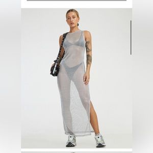 motel rocks silver dress Sachin Mini Dress in Silver Chain